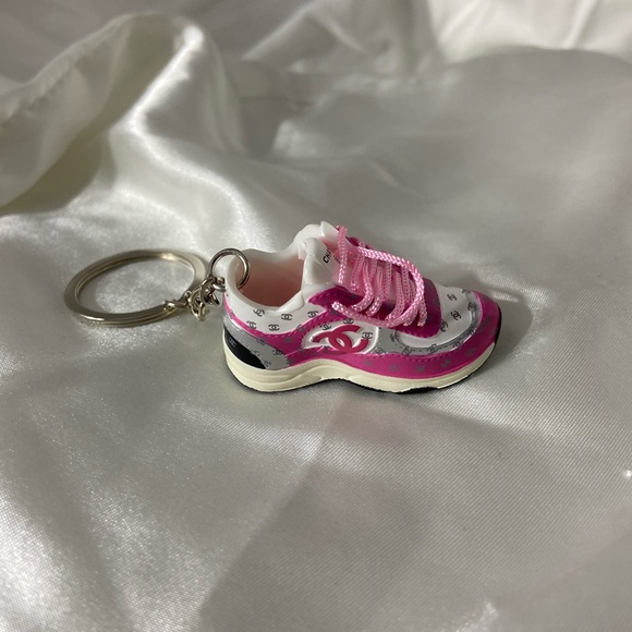 Accessories - Fashion Pink and White Shoe Keychain